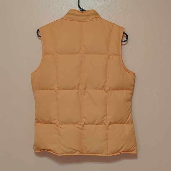 Talbots puffer goose down hooded orange vest S NWT - Picture 7 of 10